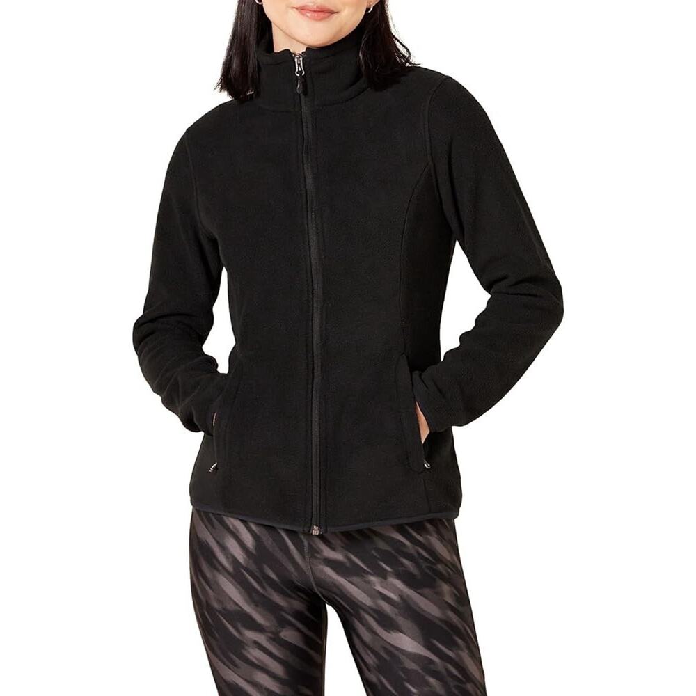 NWT Amazon Essentials Women's Full-Zip Polar Fleece Jacket Black Size‎ Medium
